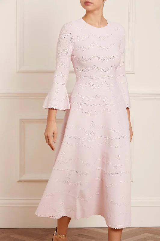 Midi dresses with halter necks for a stylish and comfortable option Pretty Pointelle Knit Ankle Gown