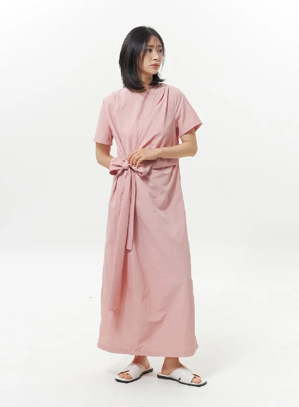 Midi dresses with empire waists for a flattering maternity option Bow Wrapped Maxi Dress OY326