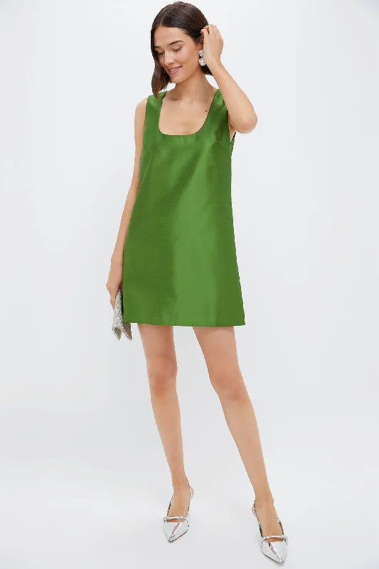 Midi dresses with off - the - shoulder necklines for a flirty look Green Dupioni Mollie Dress Midi dresses with off - the - shoulder necklines for a flirty look Green Dupioni Mollie Dress