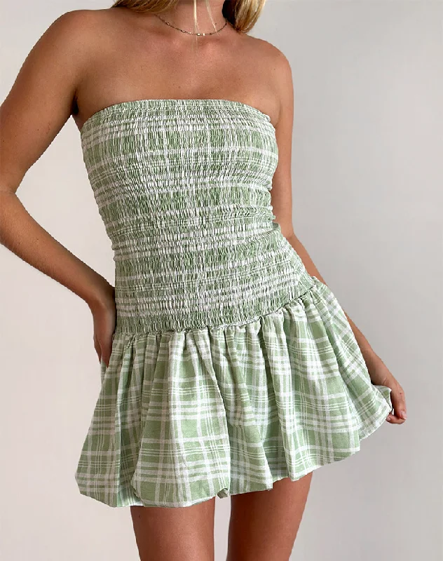 Mini dresses with wrap - around styles Tilikum Mini Dress in Table Cloth Neo Mint