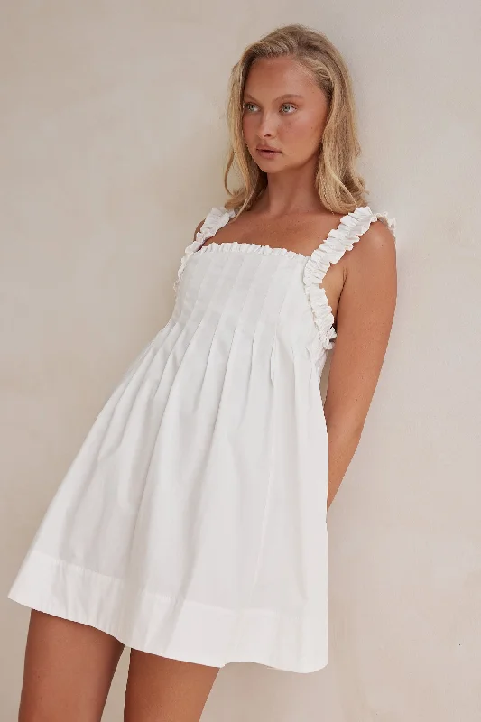 Mini dresses with patchwork designs for a unique style Lila Mini Dress (White)