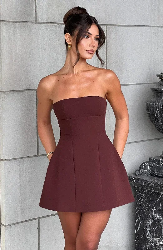 Mini dresses with keyhole necklines Asha Mini Dress - Brown