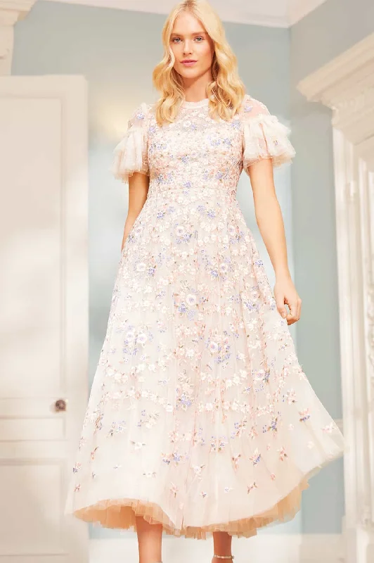Midi dresses with cotton - blend materials for everyday comfort Floral Waltz Ankle Gown Midi dresses with cotton - blend materials for everyday comfort Floral Waltz Ankle Gown