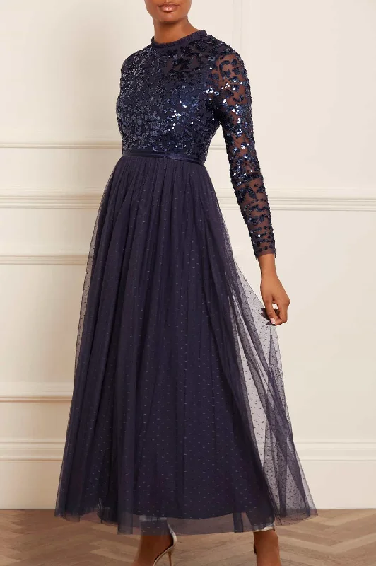 Midi dresses with cold - shoulder cutouts for a trendy style Tempest Bodice Ankle Gown