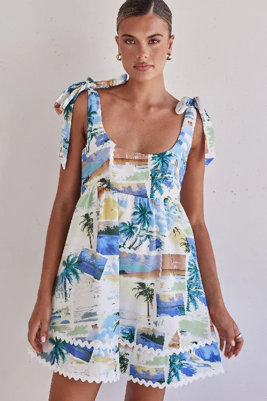 Mini dresses with keyhole necklines Sylvie Mini Dress (Blue)