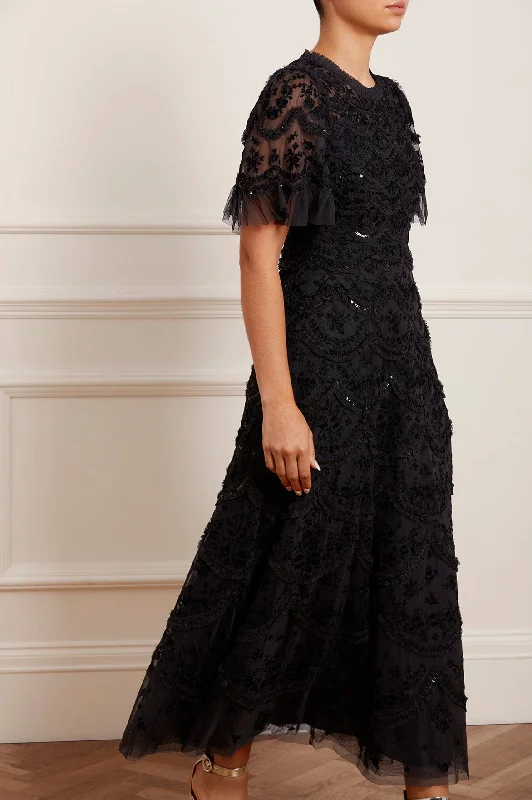 Midi dresses with ribbed textures for a unique and tactile appearance Lily Bloom Ankle Gown