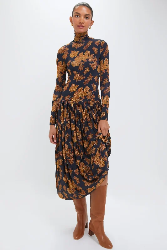 Midi dresses with puff sleeves for a vintage - inspired look Onyx Amaya Dress