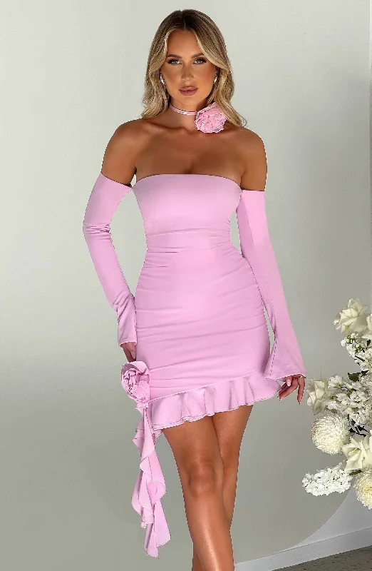 Mini dresses with wrap - around styles Alix Mini Dress - Pink