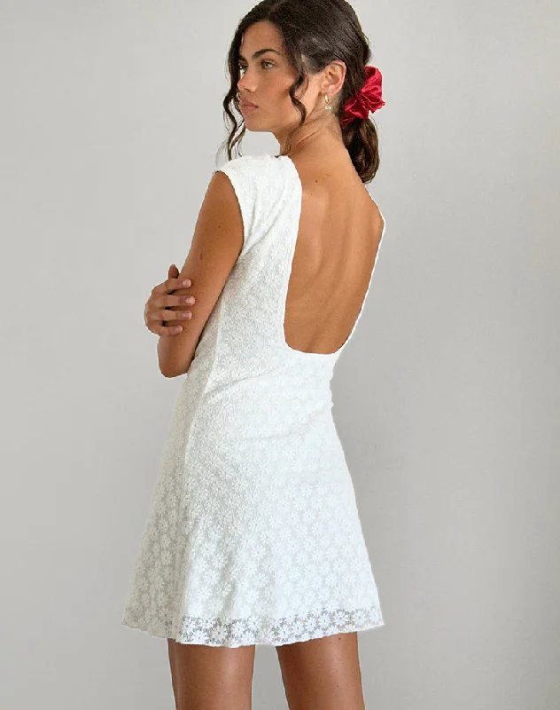Mini dresses with pocket details for added functionality Ambu Mini Dress in Floral Lace Ivory Mini dresses with pocket details for added functionality Ambu Mini Dress in Floral Lace Ivory