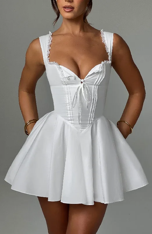 Mini dresses with mesh panels for a sexy and trendy look Antonella Mini Dress - Ivory