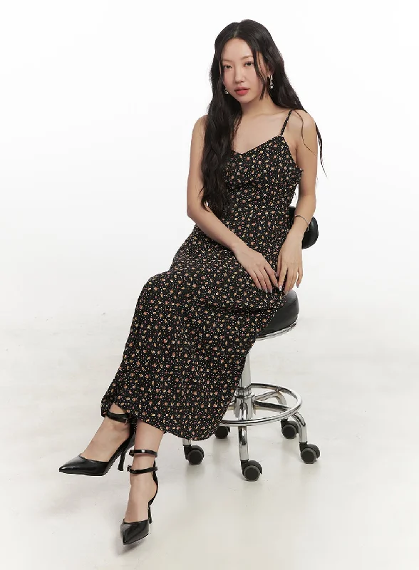 Midi dresses with sheer panels for a touch of allure Sweetheart Floral Cami Maxi Dress CF520 Midi dresses with sheer panels for a touch of allure Sweetheart Floral Cami Maxi Dress CF520