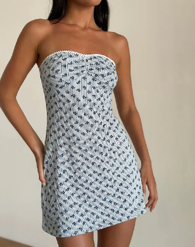 Mini dresses with abstract prints for an artistic look Javaya Bandeau Mini Dress in Floral Stripe Mini dresses with abstract prints for an artistic look Javaya Bandeau Mini Dress in Floral Stripe