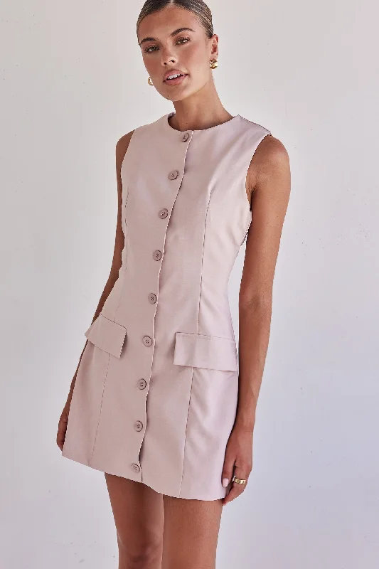 Mini dresses with ruched bodices for a feminine touch Hazel Mini Dress (Pink)