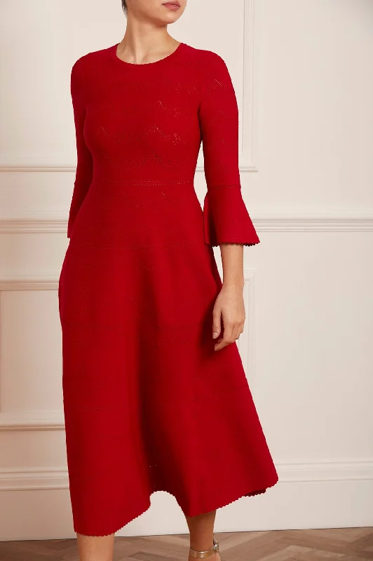 Midi dresses with keyhole backs for a flirty and unexpected detail Pretty Pointelle Knit Ankle Gown