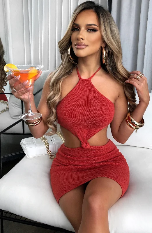 Animal print mini dresses for a bold statement Mimosa Mini Dress - Red