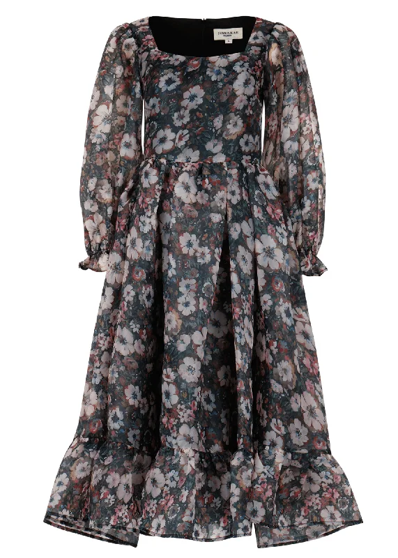 Midi dresses with lace - up fronts for a unique and adjustable style Persephone Dress