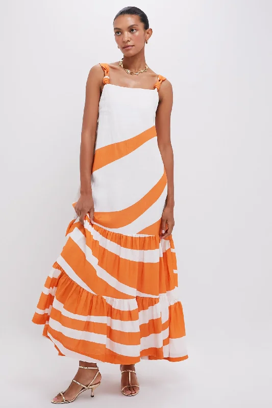 Midi dresses with off - the - shoulder necklines for a flirty look Tangerine Muito Voce Maxi Dress Midi dresses with off - the - shoulder necklines for a flirty look Tangerine Muito Voce Maxi Dress