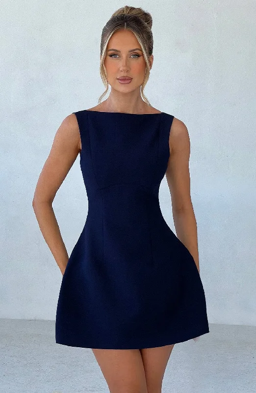 Mini dresses with tassel accents for a fun touch Alana Mini Dress - Navy
