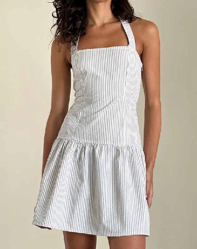 Mini dresses with ribbed textures for a unique appearance Panja Mini Dress in Small Stripe Vertical Grey Mini dresses with ribbed textures for a unique appearance Panja Mini Dress in Small Stripe Vertical Grey