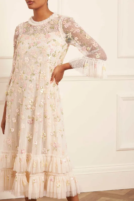 Midi dresses with cold - shoulder cutouts for a trendy style Sequin Bloom Gloss Ballerina Dress