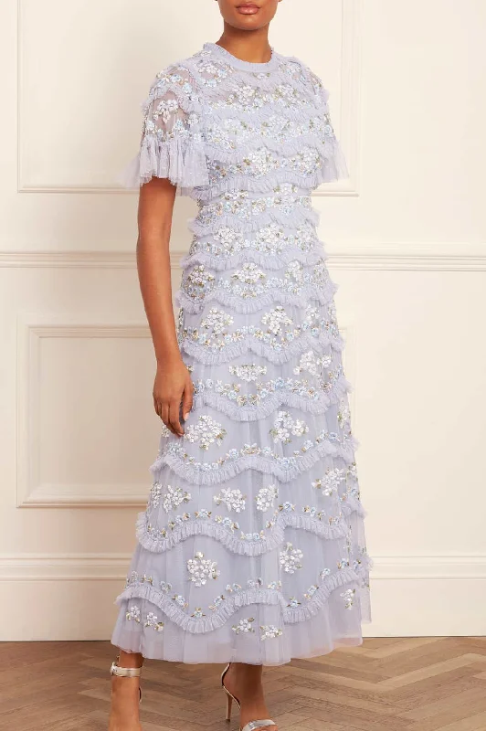 Midi dresses with cold - shoulder cutouts for a trendy style Daisy Wave Ankle Gown