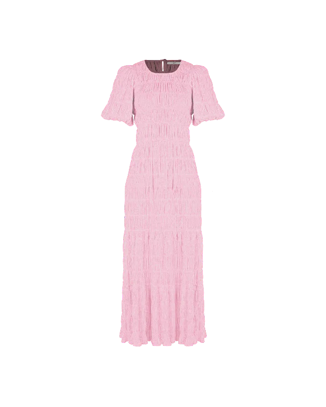 Plaid midi dresses for a fall - themed family gathering MIRELLA PRAIRIE DRESS PALE PINK Plaid midi dresses for a fall - themed family gathering MIRELLA PRAIRIE DRESS PALE PINK