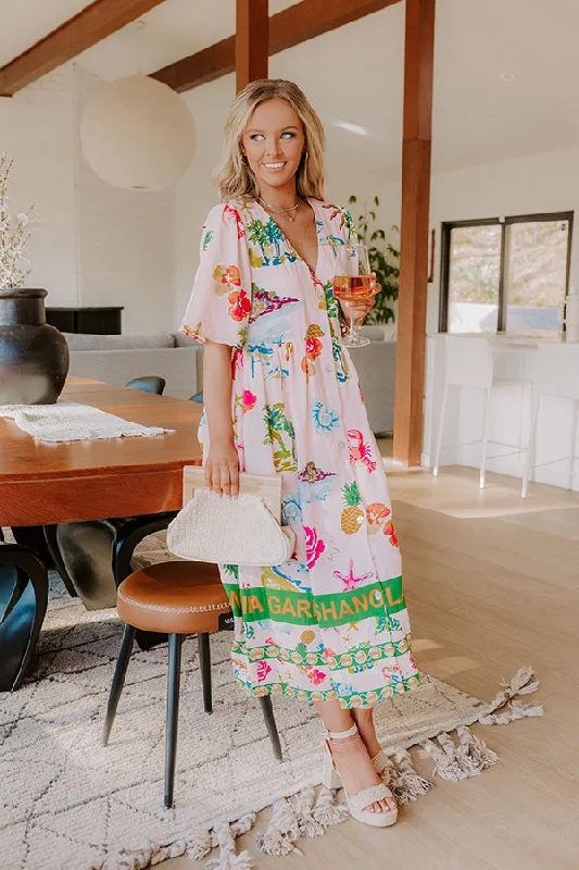 Midi dresses with pleated skirts for a timeless and elegant appeal Shangri La Gardens Midi Dress