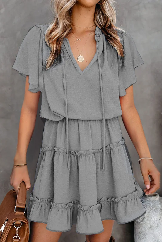 Mini dresses with cold - shoulder designs Glen Smocked Mini Dress - Light Olive