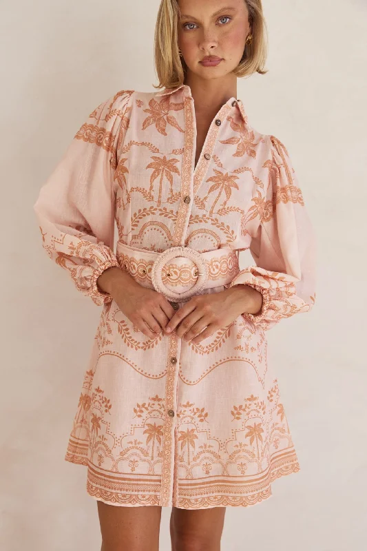 Mini dresses with beaded embellishments for a fancy event Xander Mini Dress (Peach)