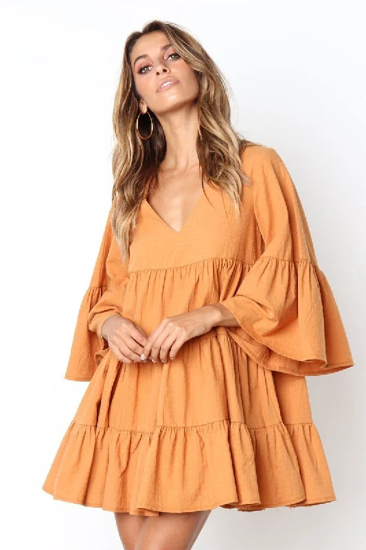Leather mini dresses for a edgy style Guava Soft Crinkled Tassel Dress