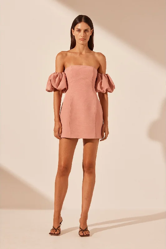 Mini dresses with beaded embellishments for a fancy event VENTO PUFF SLEEVE CONTOUR MINI DRESS - ROSE DAWN Mini dresses with beaded embellishments for a fancy event VENTO PUFF SLEEVE CONTOUR MINI DRESS - ROSE DAWN