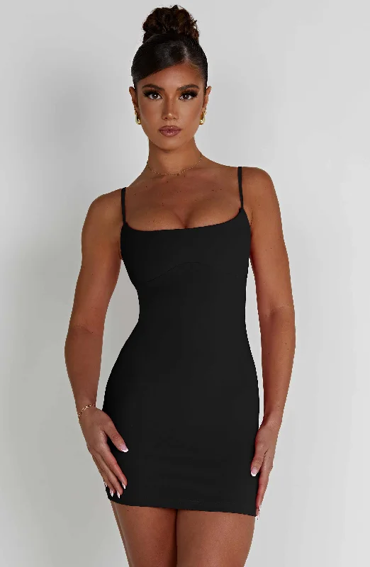 Mini dresses with V - necklines for a flattering shape Estee Mini Dress - Black