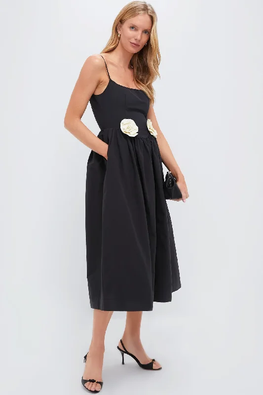 Midi dresses with sheer panels for a touch of allure Black Neroni Dress