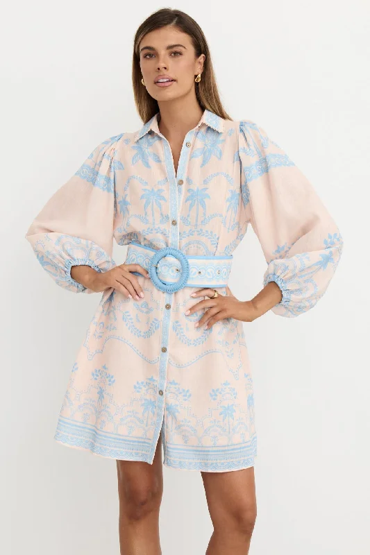 Mini dresses with patchwork designs for a unique style Xander Mini Dress (Blue)
