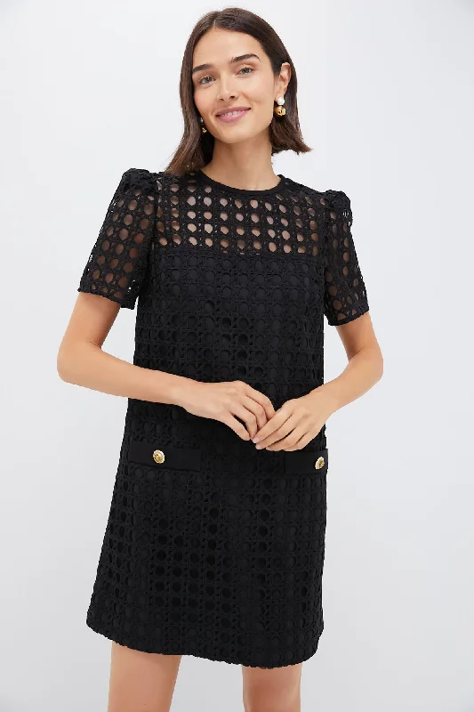 Midi dresses with button - down skirts for a unique and functional design Black Cane Lace Janelle Dress Midi dresses with button - down skirts for a unique and functional design Black Cane Lace Janelle Dress