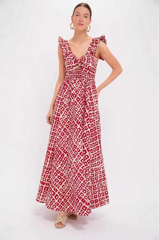 Midi dresses with patchwork patterns for a one - of - a - kind style Red Ibukun Dress Midi dresses with patchwork patterns for a one - of - a - kind style Red Ibukun Dress