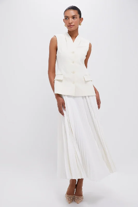 Midi dresses with abstract art prints for an artistic statement White Georgina Sleeveless Vest Midi Dress Midi dresses with abstract art prints for an artistic statement White Georgina Sleeveless Vest Midi Dress