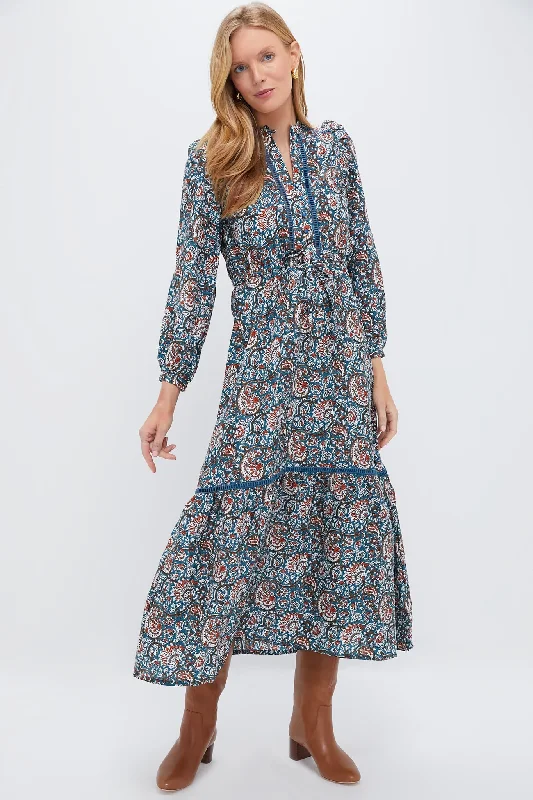 Midi dresses with denim fabric for a casual yet stylish day out Roma Silk Frances 4 Dress