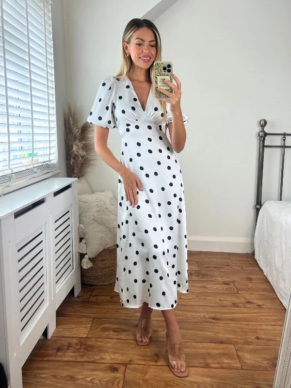 Midi dresses with empire waists for a flattering maternity option Belle Tie Back Midi Dress / Mono