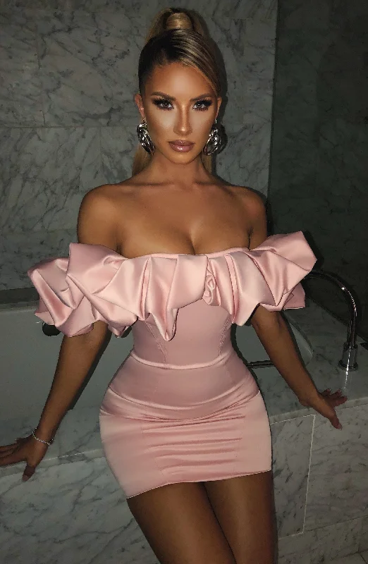 Mini dresses with pleated skirts for a classic look Allie Mini Dress - Baby Pink