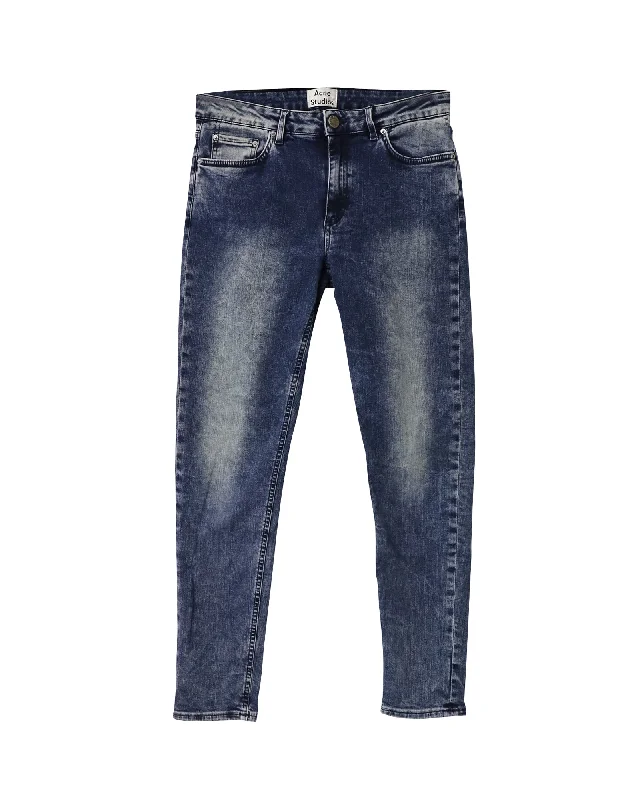 Plus - size women jeans for a comfortable and stylish fitAcne Studios Skin 5 Skinny Jeans in Navy Blue Cotton Denim