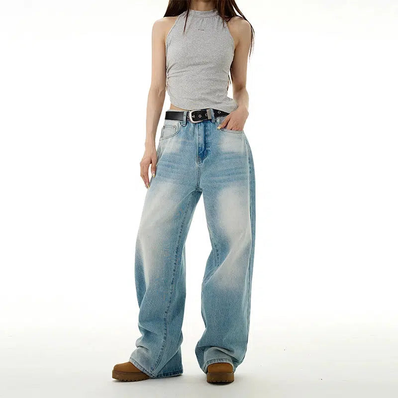 Wide - leg women jeans for a modern and relaxed vibeBlue Wide-Leg Jeans