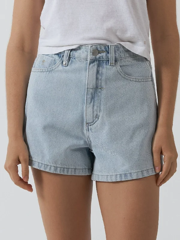 Women's Printed Animal Print Shorts in Brown and Black for a Bold and Fashion - Forward AppearanceErica Short - Faded Dust Blue