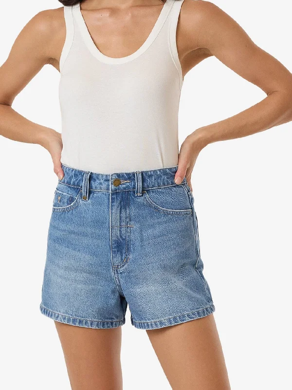 Women's Satin - Finish Shorts in Burgundy for a Luxurious and Stylish Nighttime LookErica Short - Long Ago Blue