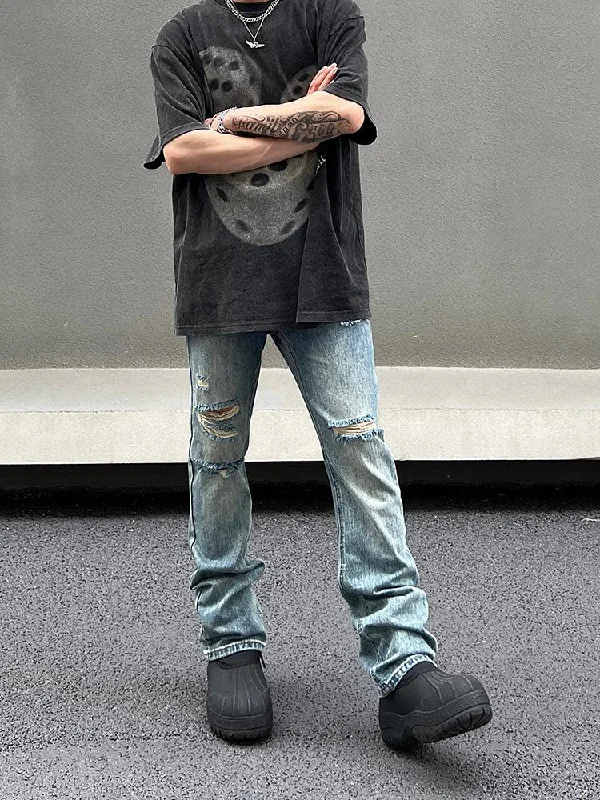 Plus - size women jeans for a comfortable and stylish fitFlared Slim Ripped Jeans