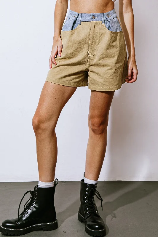 Women's Printed Geometric Patterned Shorts in Bright Colors for a Statement LookMAJOR MOOD DENIM TWILL SHORTS