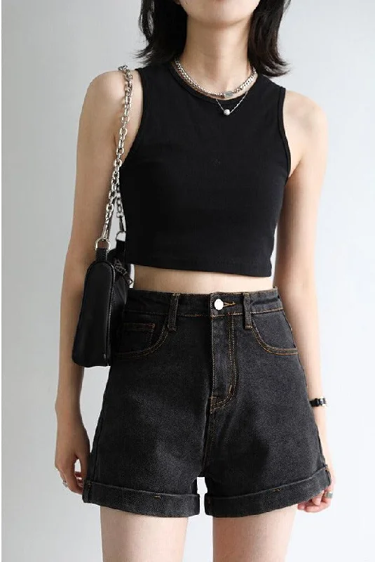Women's Sequined Party Shorts in Gold for a Glamorous Night OutGrunge Black Jean Shorts