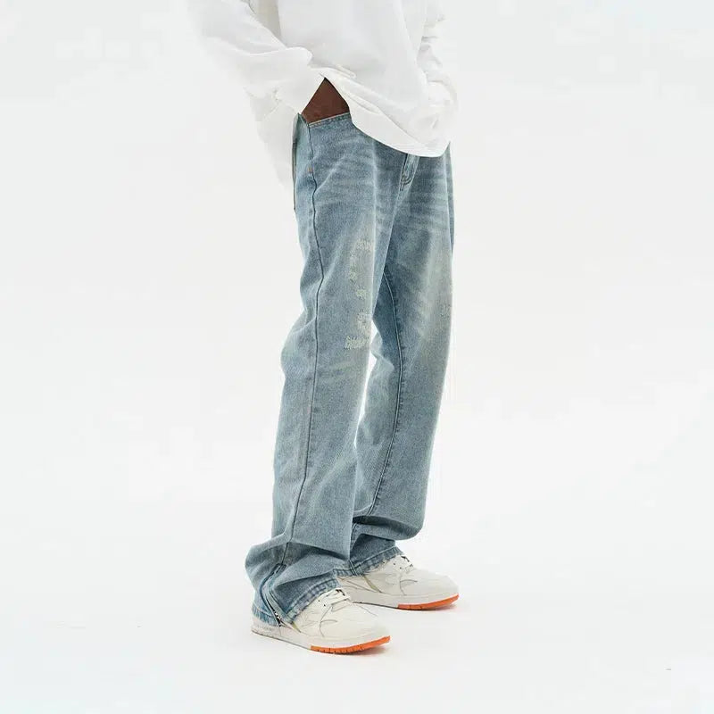 Colored women jeans in vibrant hues like red and yellowHem Zipper Vibe Washed Jeans