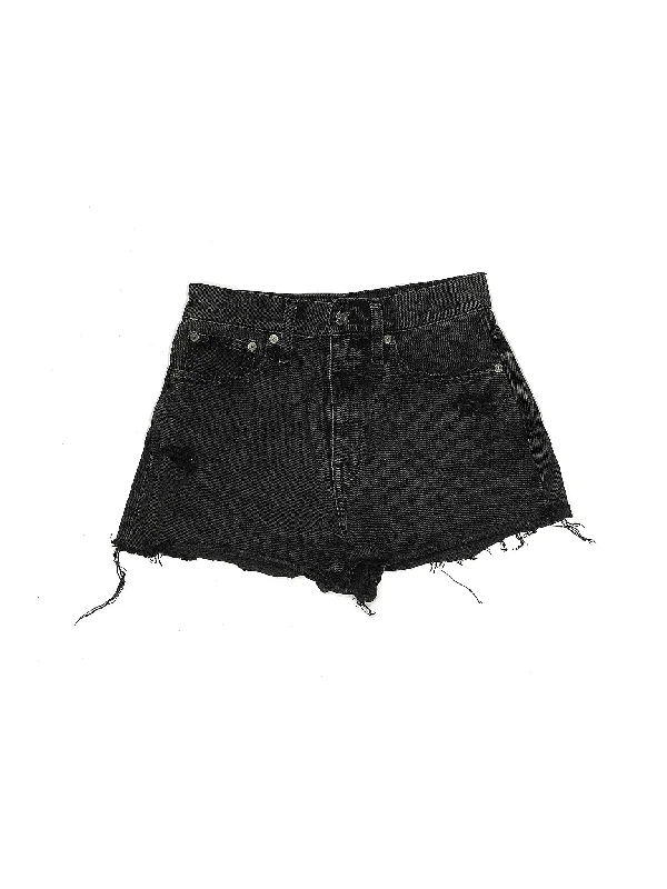 Plus Size Women's Denim Bermuda Shorts in Dark Wash for a Classic and Sophisticated StyleHigh-Rise Denim Shorts in Dark Wash