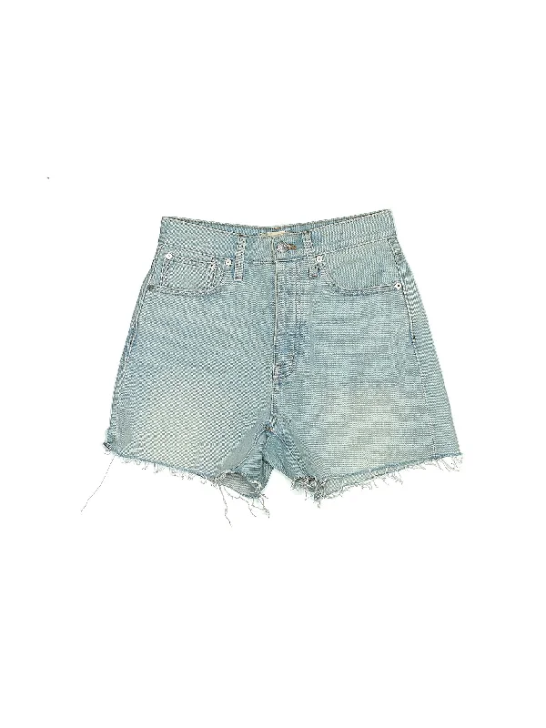 Plus Size Women's Cargo Shorts in Olive Green with Multiple Pockets for Outdoor AdventuresHigh-Rise Denim Shorts in Light Wash